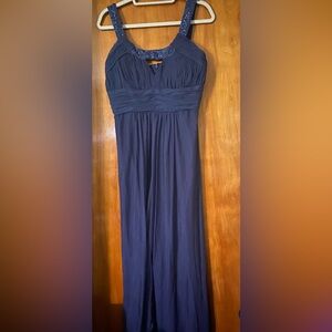 Elegant charcoal gray Sleeveless gown